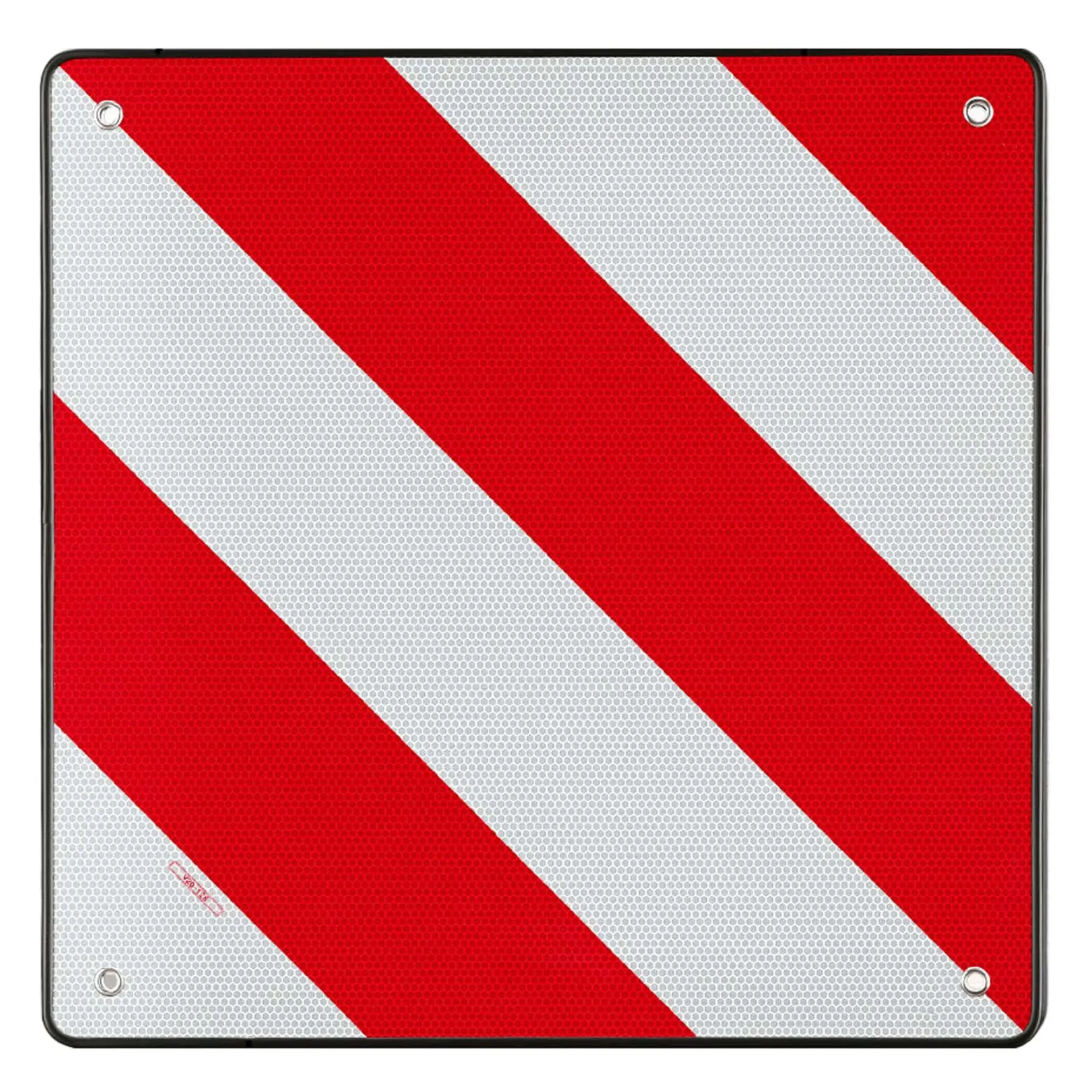 Wiltec Rot weiße Warntafel Spanien aus Aluminium mit Befestigungslöchern 500x500 mm reflektierend Warnschild für Fahrradträger und Heckträger zur Kennzeichnung überstehender Ladung am Fahrzeug
