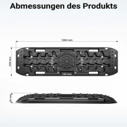 Wiltec Sandbleche Paar 1063 x 298 x 66 mm Sandboards bis 10 t, 2er Set Anfahrhilfe für Wohnmobil, Bergeboards Traktionshilfe für Sand, Schlamm und Schnee