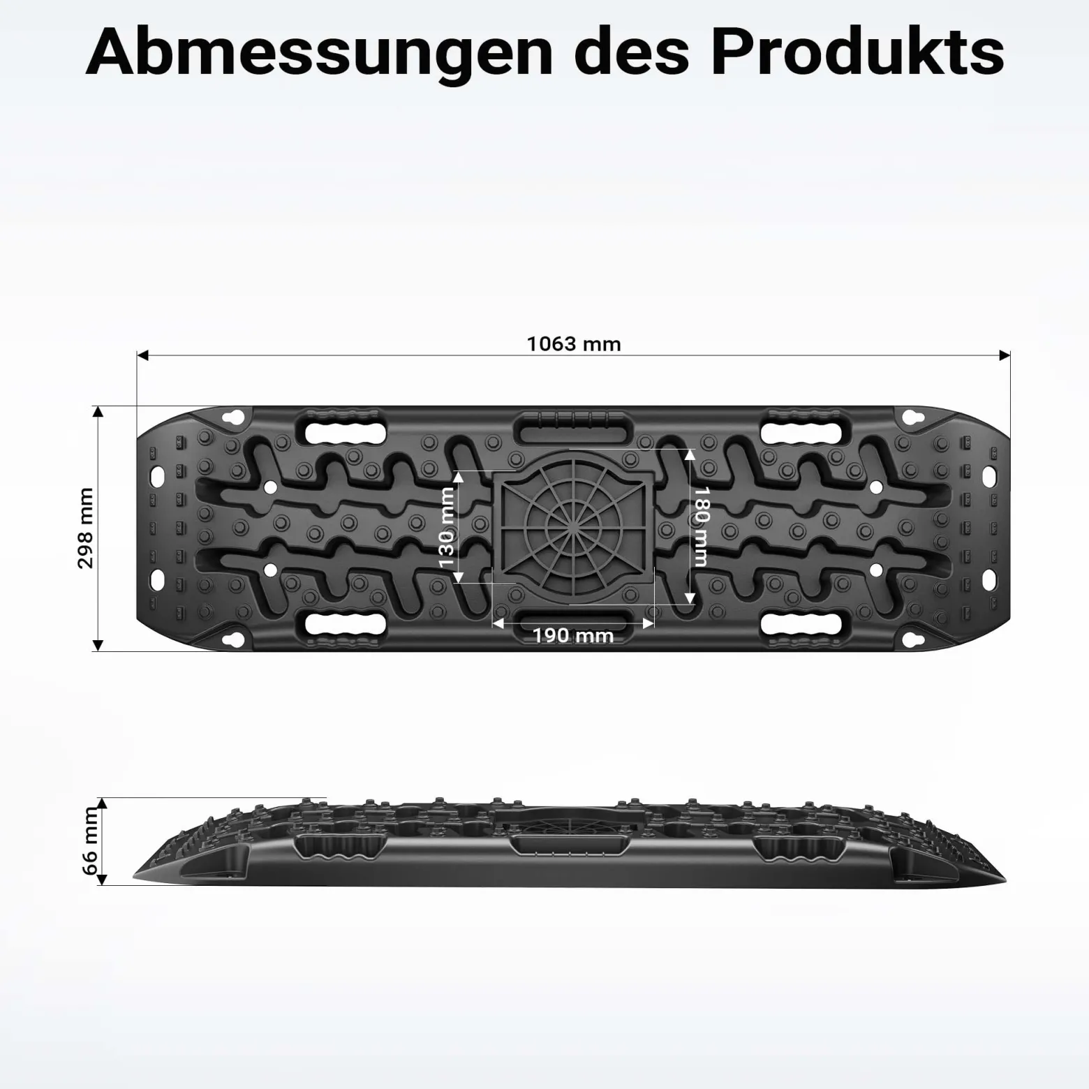 Wiltec Sandbleche Paar 1063 x 298 x 66 mm Sandboards bis 10 t, 2er Set Anfahrhilfe für Wohnmobil, Bergeboards Traktionshilfe für Sand, Schlamm und Schnee