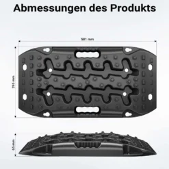 Wiltec Sandbleche Paar 581 x 295 x 65 mm Sandboards bis 7 t, 2er Set Anfahrhilfe für Wohnmobil, Bergeboards Traktionshilfe für Sand, Schlamm und Schnee