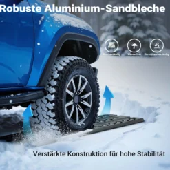 Wiltec Sandbleche 2 Stück 150 x 45 cm Sandboards aus Aluminium Anfahrhilfe für Autos, leichte Wohnmobile und Offroad Fahrzeuge Traktionshilfe