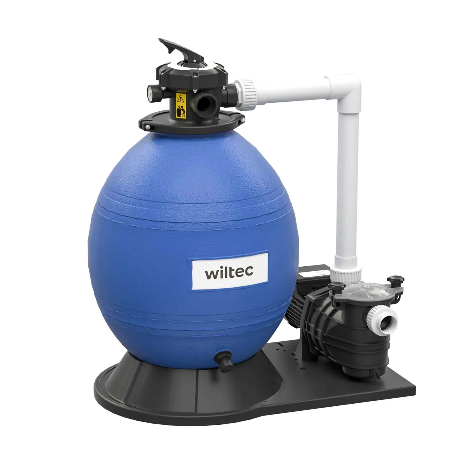 Wiltec Sandfilteranlage 750 W mit 71l Filtertank und selbstansaugender Pumpe 20000 l/h, Sandfilterpumpe, Pool-Pumpe
