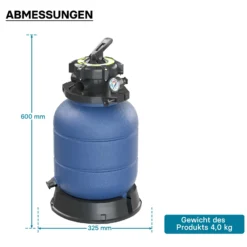 Wiltec Sandfilter für Pool, Filterkessel, Sandfilterbehälter ohne Pumpe, Kessel, Schwimmbad
