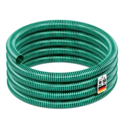 Wiltec Saugschlauch Druckschlauch 10m, flexibel, 50mm (2") grün - Made in Europe, zum Anschluss an Teichpumpen und Hauswasserwerke
