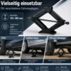 Wiltec Scherenwagenheber mit 1,5 t Traglast, Wagenheber aus Stahl mit Hubhöhe 105–385 mm für PKW und Offroad