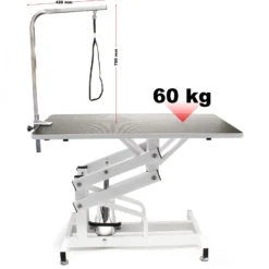 Wiltec Schertisch für Hund und Katze, 108x60x55,5-92,5 cm, Trimmtisch hydraulisch, faltbar, Groomer Tisch mit Galgen, Pflegetisch für Tiere