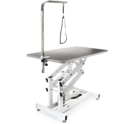 Wiltec Schertisch für Hund und Katze, 108x60x55,5-92,5 cm, Trimmtisch hydraulisch, faltbar, Groomer Tisch mit Galgen, Pflegetisch für Tiere