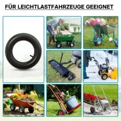 Wiltec Schlauch für Rasenmäherreifen 11x4.00-4 mit geradem Ventil zur Selbstmontage