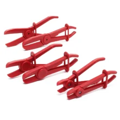 Wiltec Schlauchklemmenzange Set 6 teilig in 3 Größen für Schläuche, Klemmgrößen 160 mm, 190 mm, 260 mm, Durchmesser 12 mm (1/2