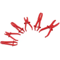 Wiltec Schlauchklemmenzange Set 6 teilig in 3 Größen für Schläuche, Klemmgrößen 160 mm, 190 mm, 260 mm, Durchmesser 12 mm (1/2