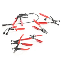 Wiltec Schlauchklemmenzange Set 9 teilig, Schlauchschellenzangen für Schlauchklemmen, Schlauchschellen, Flachschellen, Federbandschellen, Kfz Klemmzangen