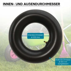 Wiltec Schlauch Luftschlauch für Rasenmäherreifen TR87 16x6.50-8 Rasentraktor Aufsitzmäher