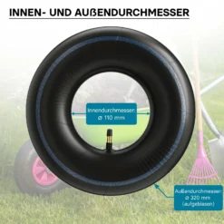 Wiltec Schlauch Luftschlauch für Rasenmäherreifen TR13 13x5.00-6 Rasentraktor Aufsitzmäher