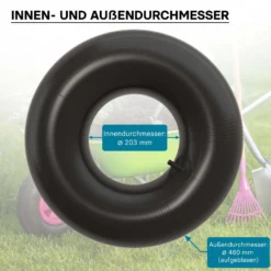 Wiltec Schlauch Luftschlauch Rasenmäherreifen 18x6.50/7.50/8.50/9.50-8 20x8.00/10.00-8 mit geradem Ventil E