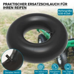 Wiltec Schlauch Luftschlauch Rasenmäherreifen 18x6.50/7.50/8.50/9.50-8 20x8.00/10.00-8 mit geradem Ventil E