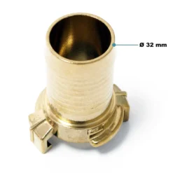 Wiltec Schlauchtülle aus Messing DN32 (1 1/4") Schnellkupplung für Wasserschlauch Schlauchverbinder Gartenschlauch