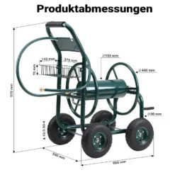 Wiltec Schlauchwagen ohne Schlauch, Schlauchaufroller für 3/4