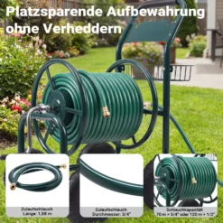 Wiltec Schlauchwagen ohne Schlauch, Schlauchaufroller für 3/4