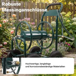 Wiltec Schlauchwagen ohne Schlauch, Schlauchaufroller für 3/4
