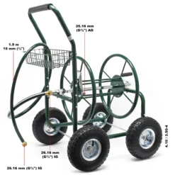 Wiltec Schlauchwagen ohne Schlauch, Schlauchaufroller für 5/8