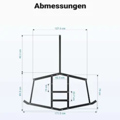 Wiltec Schleppegge 172 x 90 cm, Wiesenegge für Rasentraktor, ATV und UTV, Wiesenschleppe zur Bodenbearbeitung und Bodennivellierung