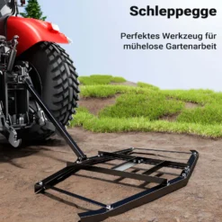 Wiltec Schleppegge 172 x 90 cm, Wiesenegge für Rasentraktor, ATV und UTV, Wiesenschleppe zur Bodenbearbeitung und Bodennivellierung