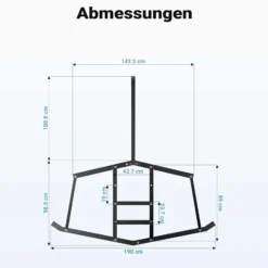 Wiltec Schleppegge 190 x 98 cm, Wiesenegge für Rasentraktor, ATV und UTV, Wiesenschleppe zur Bodenbearbeitung und Bodennivellierung