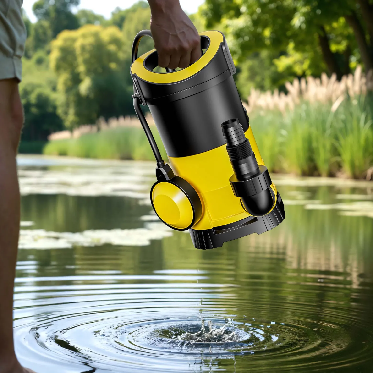 Wiltec Schmutzwasserpumpe 7.000l/h mit 400W, max. Förderhöhe 7,5 m, Fremdkörper bis Ø 5 mm