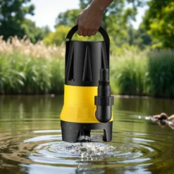 Wiltec Schmutzwasserpumpe mit Sensor 550 W, Tauchpumpe Schmutzwasser mit 2 Modi, Wasserpumpe 12500 l/h, Brunnenpumpe 7 m Förderhöhe & 7 m Tiefe