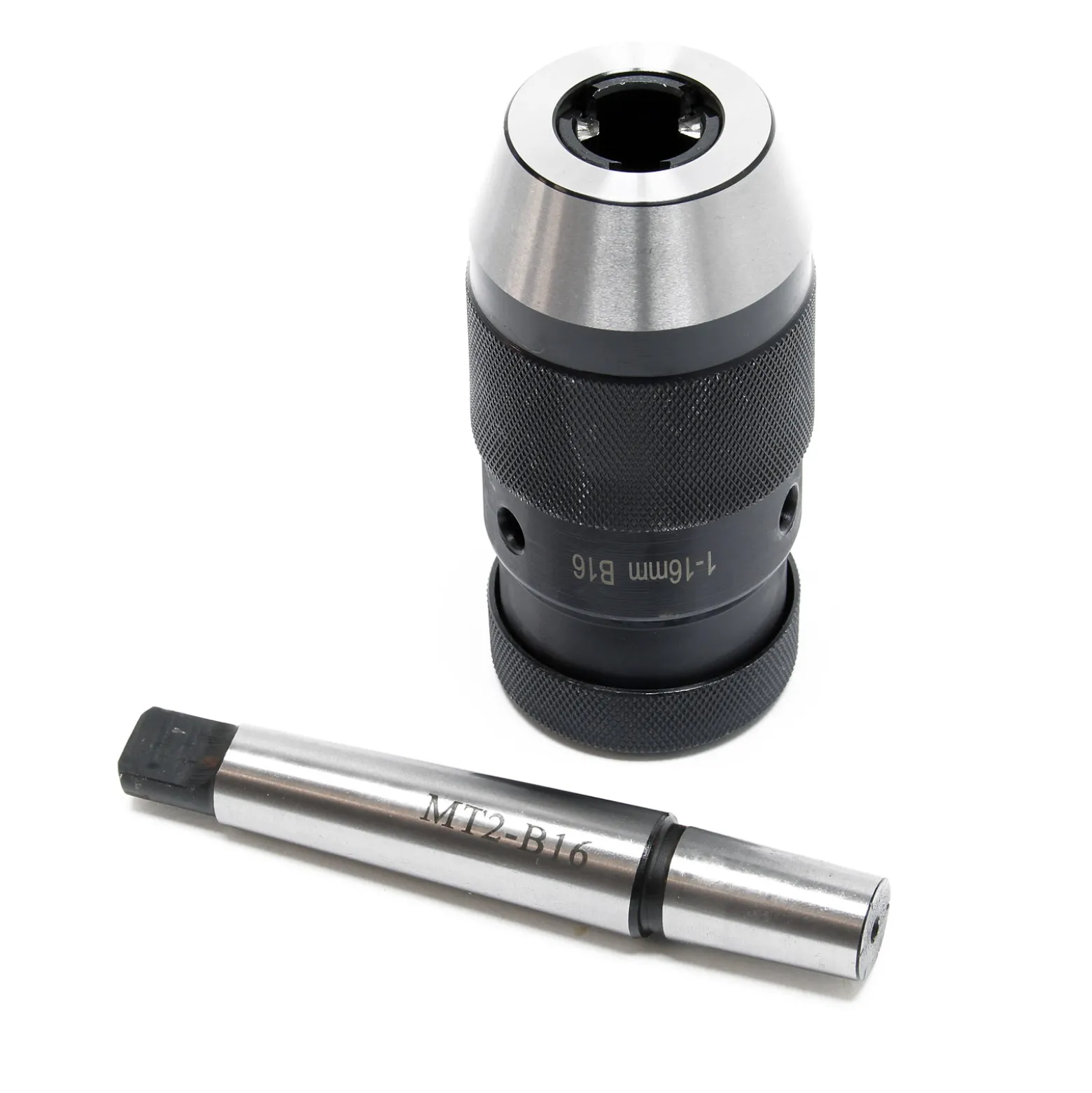 Wiltec Schnellspannbohrfutter MK2-B16 mit 16mm Spannbereich und integriertem Morsekegel Bohrfutter für Bohrmaschine Fräsmaschine Drehmaschine