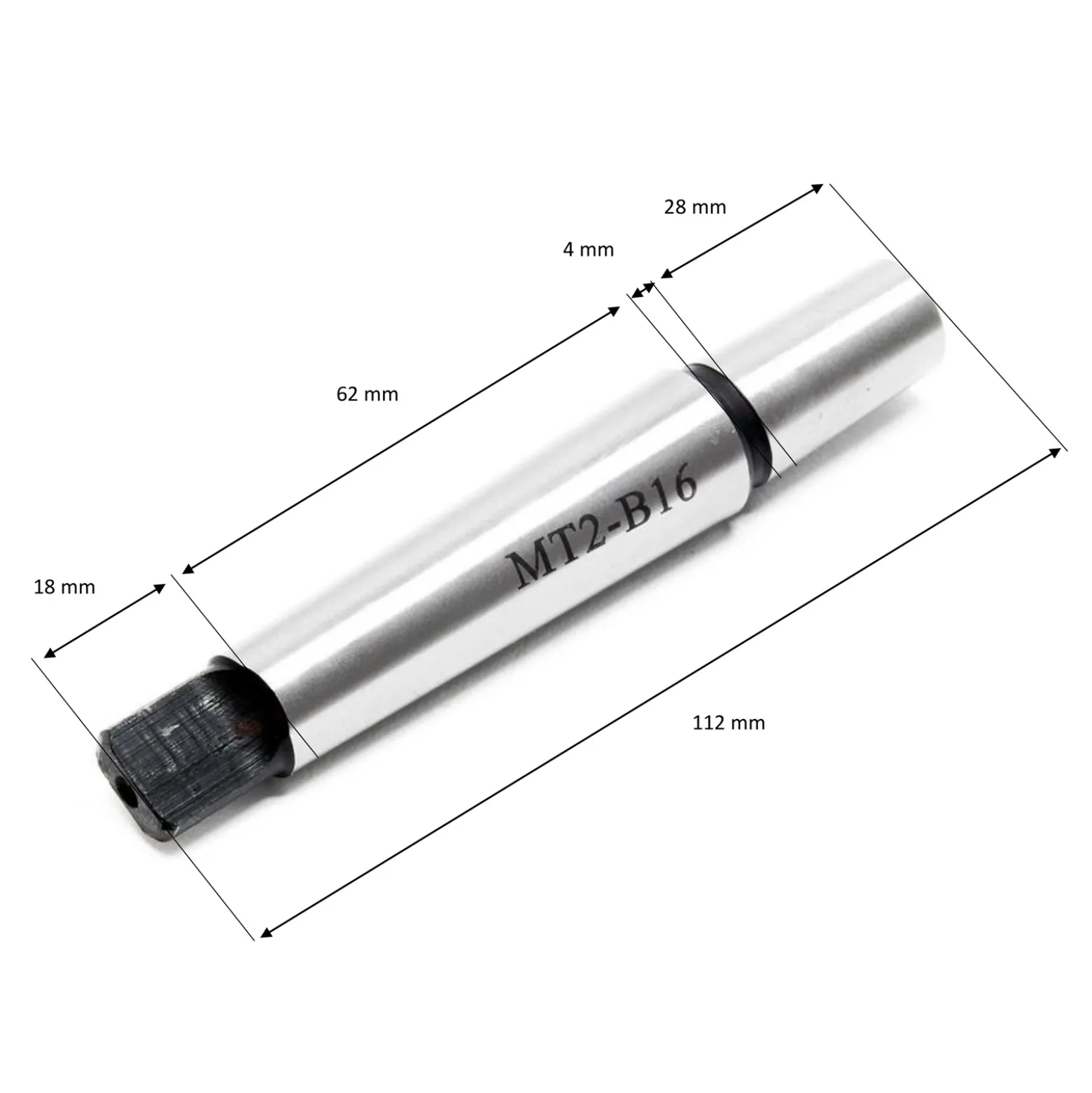 Wiltec Schnellspannbohrfutter MK2-B16 mit 16mm Spannbereich und integriertem Morsekegel Bohrfutter für Bohrmaschine Fräsmaschine Drehmaschine