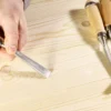 Wiltec Schnitzeisen Set 12tlg. für Holzschnitzerei mit Flacheisen & Hohleisen aus Stahl, Beitel mit Holzgriffen für Kreativität und Hobby