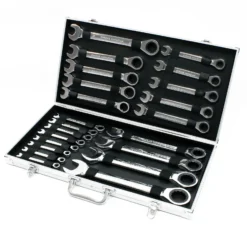 Wiltec Schraubenschlüssel Set 22-teilig Maulschlüssel 6-32mm im praktischen Koffer, Ringschlüssel, Schraubendreher Set