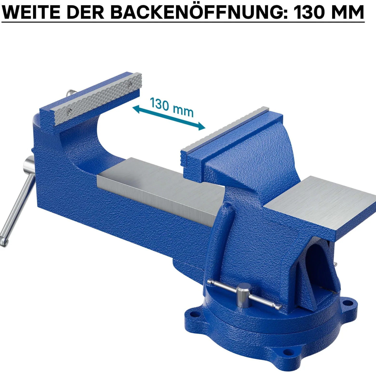 Wiltec Schraubstock Heavy Duty 125 mm Klemmbacke, Spannwerkzeug mit Amboss für schwere Beanspruchung für Werkbank