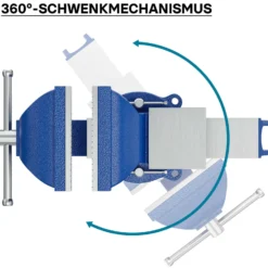 Wiltec Schraubstock Heavy Duty 125 mm Klemmbacke, Spannwerkzeug mit Amboss für schwere Beanspruchung für Werkbank