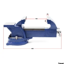 Wiltec Schraubstock Heavy Duty 150 mm Klemmbacke, Spannwerkzeug mit Amboss für schwere Beanspruchung für Werkbank
