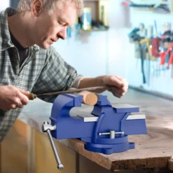 Wiltec Schraubstock Light Duty 100 mm Klemmbacke, Spannwerkzeug mit Amboss für leichte Beanspruchung für Werkbank