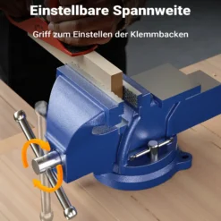 Wiltec Schraubstock Light Duty 100 mm Klemmbacke, Spannwerkzeug mit Amboss für leichte Beanspruchung für Werkbank