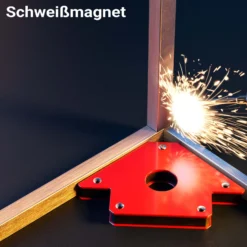 Wiltec Schweißmagnet mit 11 kg Haftkraft, 120 x 80 x 15 mm Schweißwinkel mit 45°, 90° und 135°, Schweißzubehör Magnetwinkel hält Werkstücke zusammen