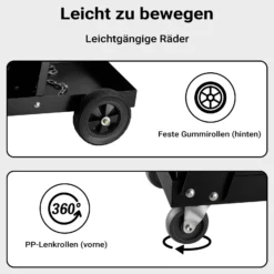 Wiltec Schweißwagen mit 4 Schubladen, Schweißgerätewagen bis 100 kg, Gasflaschenwagen Stahl mit Transportrollen, Werkstattwagen für Schweißgerät und Gasflasche