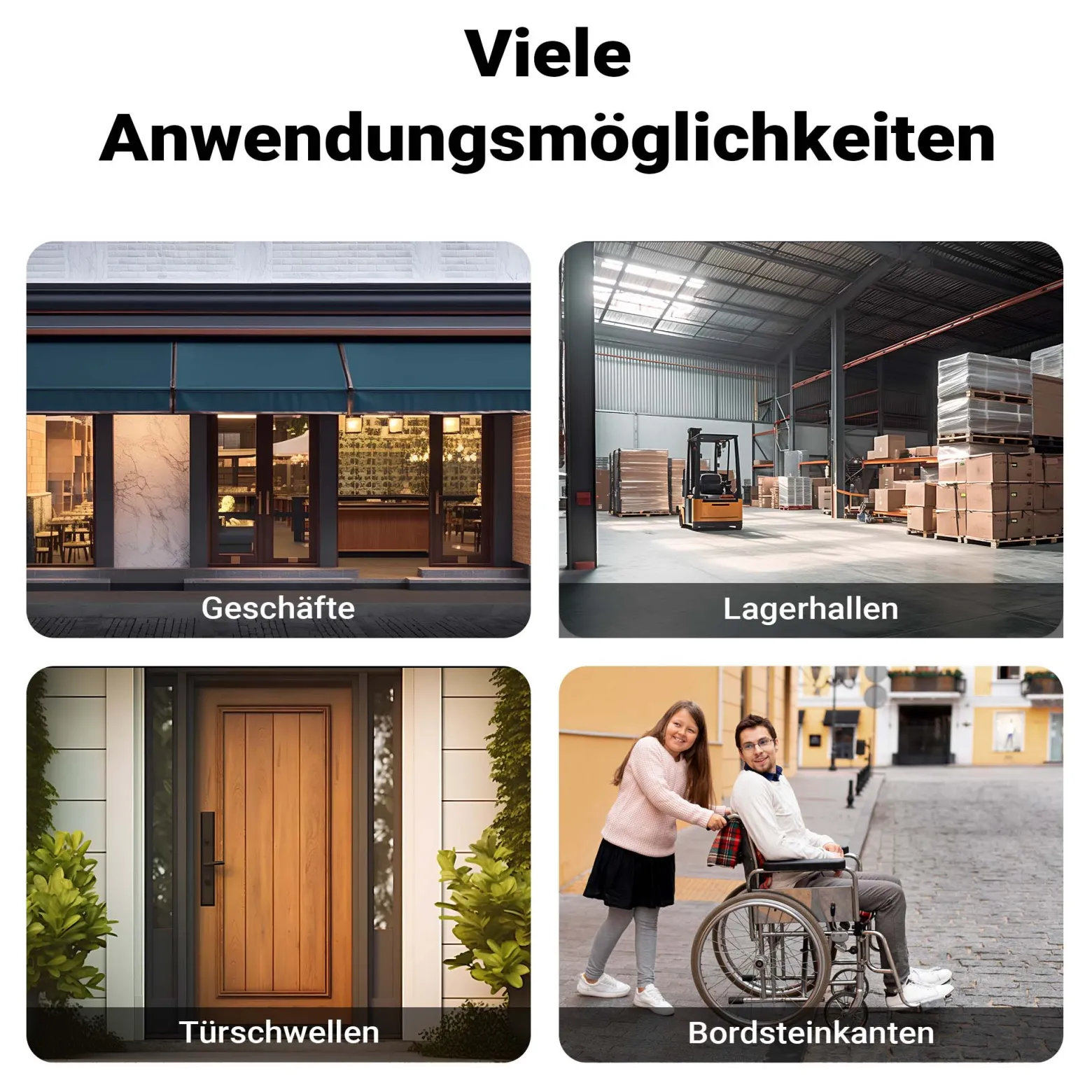 Wiltec Schwellenrampe bis 50 t, Rampe aus robustem Gummi 1130 x 240 x 25 mm, gelbe Reflexionsbänder und Schraubrillen, Auffahrrampe für Pkw, Motorrad, Rollstuhl oder Lkw