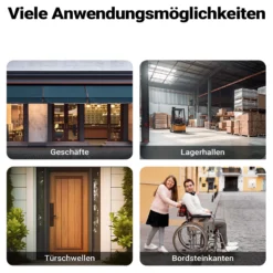 Wiltec Schwellenrampe bis 50 t, Rampe aus robustem Gummi 902 x 457 x 76 mm, gelbe Reflexionsbänder und Schraubrillen, Auffahrrampe für Pkw, Motorrad, Rollstuhl oder Lkw