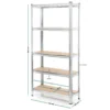 Wiltec Schwerlastregal 90x45x180cm, Gesamtlast 875kg, Steckregal verzinkt aus Stahl, Lastenregal mit 5 Ablagen, Werkstattregal