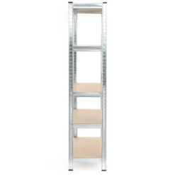 Wiltec Schwerlastregal 90x40x180cm, Gesamtlast 875kg, Steckregal verzinkt aus Stahl, Lastenregal mit 5 Ablagen, Werkstattregal