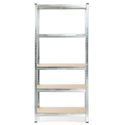 Wiltec Schwerlastregal 90x40x180cm, Gesamtlast 875kg, Steckregal verzinkt aus Stahl, Lastenregal mit 5 Ablagen, Werkstattregal