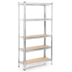 Wiltec Schwerlastregal 90x40x180cm, Gesamtlast 875kg, Steckregal verzinkt aus Stahl, Lastenregal mit 5 Ablagen, Werkstattregal