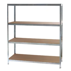Wiltec Schwerlastregal 160x60x180cm, 175kg/Ablage, Steckregal verzinkt aus Stahl, Lastenregal mit 4 Ablagen, Werkstattregal