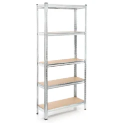 Wiltec Schwerlastregal 75x30x174cm, Gesamtlast 875kg, Steckregal verzinkt aus Stahl, Lastenregal mit 5 Ablagen, Werkstattregal