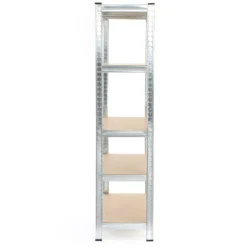 Wiltec Schwerlastregal 100x60x200cm, 200kg/Ablage, Steckregal verzinkt aus Stahl, Lastenregal mit 5 Ablagen, Werkstattregal