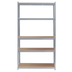Wiltec Schwerlastregal 100x60x200cm, 200kg/Ablage, Steckregal verzinkt aus Stahl, Lastenregal mit 5 Ablagen, Werkstattregal